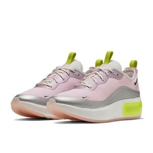 EUC NIKE Air Max "Dia" Pink Foam/ Metallic Silver/ Summit White/ Black  - Size 8